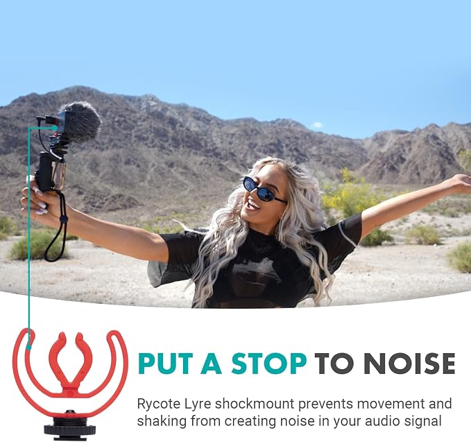 Movo SMVXR10RY Upgraded Rycote Lyre Shockmount for Shotgun Video Microphones 19mm to 22mm in Diameter. Shock Mount with Camera Shoe Mount VXR10, VXR10-PRO, and Similar On Camera Mics - Image 3