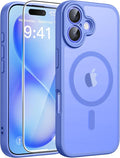 FNTCASE for iPhone 16 Plus Case, Fit for Magsafe, Screen Protector | Full Camera Protection, Translucent Matte, 14FT Military Grade Drop Proof, Shockproof Protective Phone Cover,Ultramarine by FNTCASE