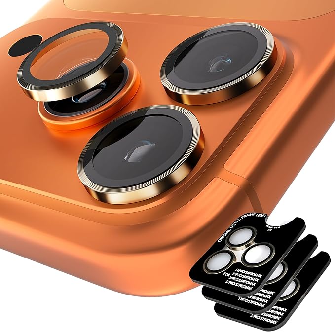 (3 Sets) Orzero Camera Lens Protector Compatible for iPhone 17 Pro&17 Pro Max&16 Pro&16 Pro Max&15 Pro&15 Pro Max&14 Pro&14 Pro Max, [EZ Install] [Case-Friendly] 9H Tempered Glass CD Pattern Lens Cover, Military-Grade Shockproof, HD Clarity Anti-Glare ... by JumpIntoOrzeroLet%E2%80%99sExploreLikeNeverBefore