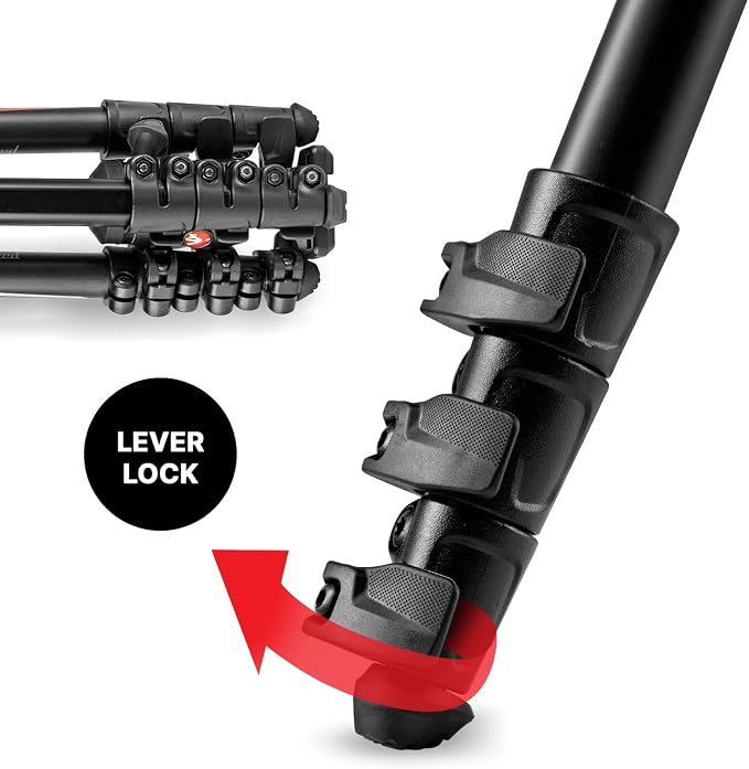 Manfrotto Befree Advanced Camera Tripod Kit Compatible with Sony Alpha7 and Alpha9 Cameras, Tripod Travel Kit with Ball Head and Lever Closure, Aluminium Tripod for Camera Accessories, DSLR,Mirrorless - Image 6