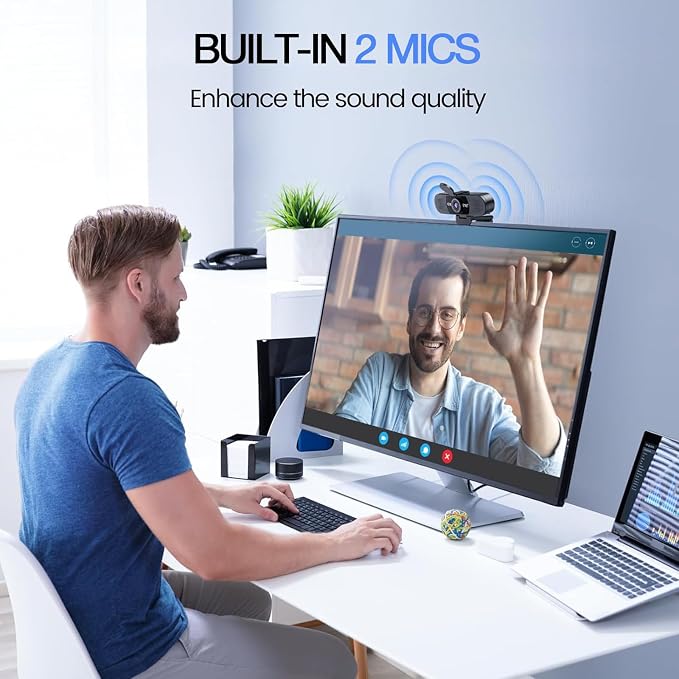 EMEET C960 1080P Webcam with Microphone, 2 Mics, 90° FOV, Computer Camera | USB Type-A & A-to-C Adapter, Fixed Focus, Plug&Play for Zoom/Teams/Facetime/YouTube/Google Meet/Switch 2 Camera, 2025 Version - Image 3
