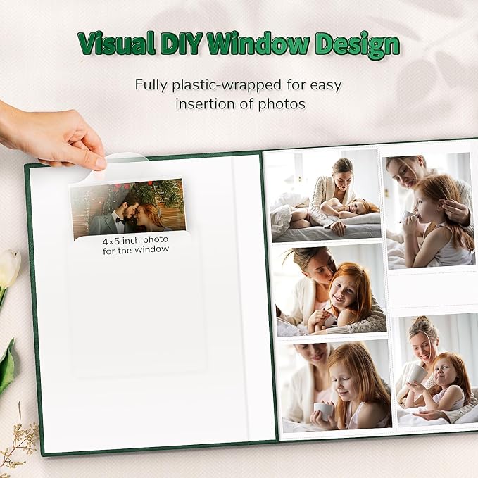 Artfeel Photo Album 4x6 with 1000 Pockets,Slip-in Picture Albums,Linen Cover Memory Book with Front Window,White Page Vertical Photo Book for Wedding,Family,Anniversare,Baby,Vacation - Image 2