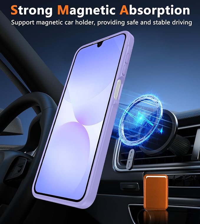 FNTCASE for Galaxy A26 5G Phone Case, Fit for Magsafe, Screen Protector | Translucent Matte, 14FT Military Grade Drop Protection, Slim Shockproof Protective, for Samsung A 26 4G Cover, Light Purple - Image 4