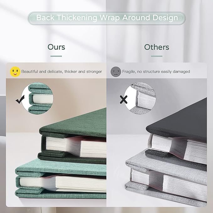 Popotop Large Photo Album Self Adhesive 4x6 5x7 8x10 Scrapbook Album DIY Picture Book,Gifts for Mom,Family Baby and Wedding,with Metal Pen and Plastic Board - Image 6