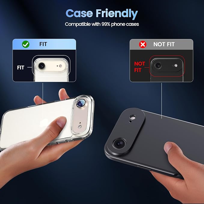 CACOE Metal Camera Lens Protector for iPhone Air | Tempered Glass Cover, Anti-Scratch, Drop-Proof, Strong Adhesion, Camera Screen Cover Accessories, Light Gold - Image 4