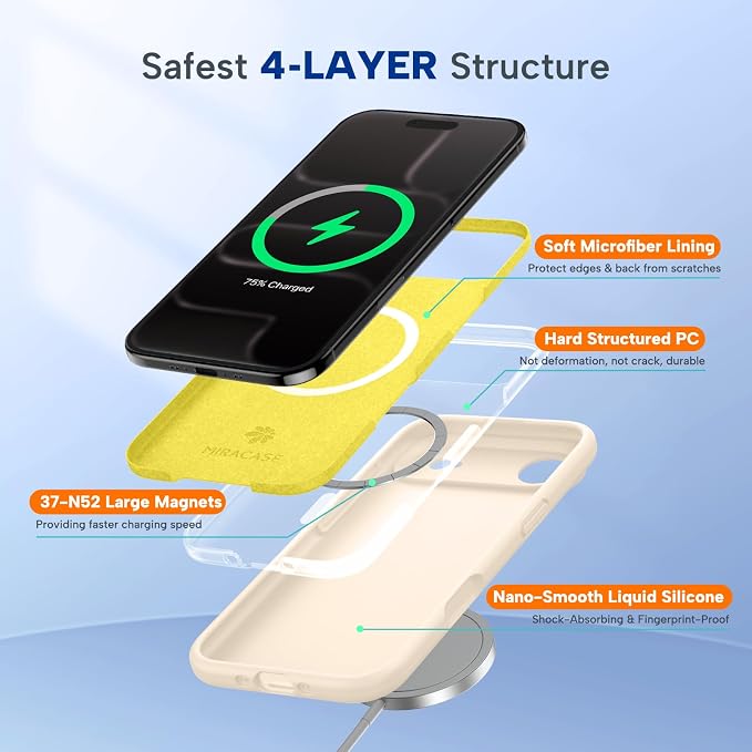 miracase Magnetic for iPhone Air Case, Compatible with MagSafe, Integrated Silicone Camera Control Cover, 3.0mm Thicken Shockproof Drop Protection Phone Case for 17 Air,Sand - Image 5