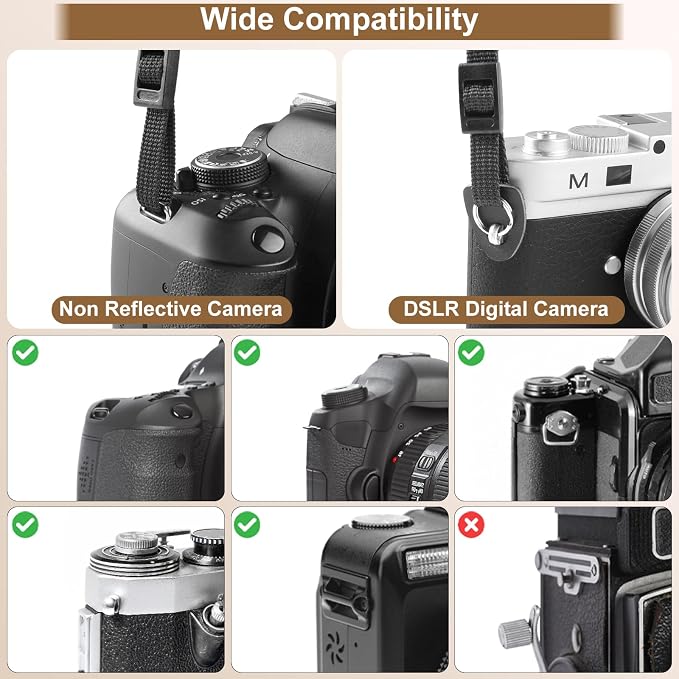 FIEIL Neck Strap Silicone Camera Straps - Padded Camera Strap, 1.5" Wide Adjustable Nylon Shoulder Strap - Compatible with Canon, Nikon, Sony, and More DSLR and Mirrorless Cameras (Khaki Brown) - Image 7
