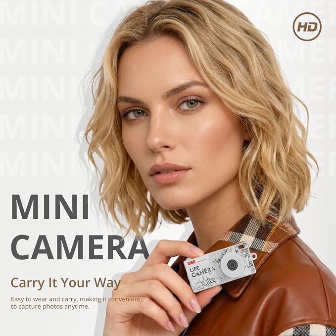 Mini Keychain Digital Camera, Y2K Retro Pocket Camera with 1.47 Inch Screen, 1440P Video, 2MP Photos, 16GB Card, Flash, Type C, Tiny Vintage Camcorder for Kids Teens Travel Vlog (White) - Image 6