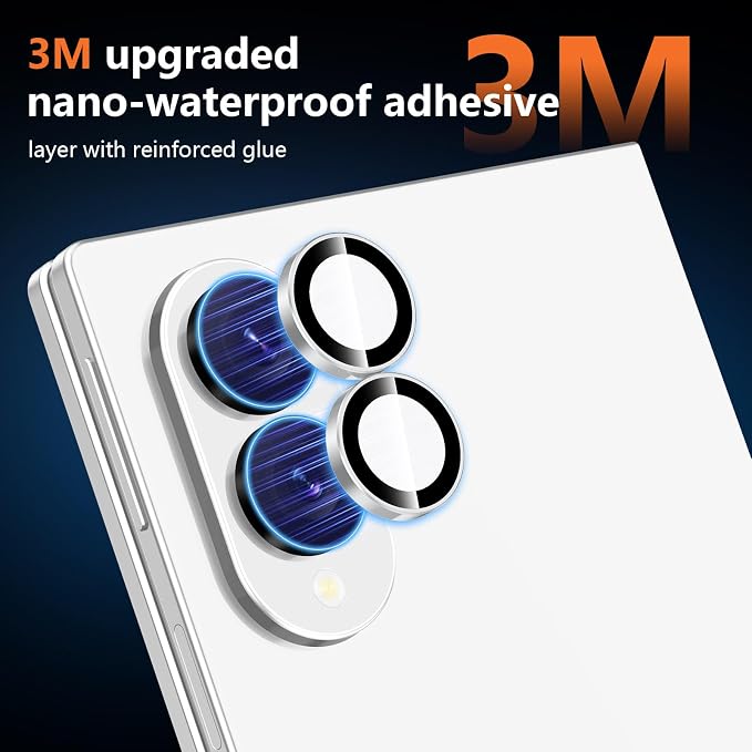 for Samsung Galaxy Z Fold 8 Camera Lens Protector, Individual Metal Ring Tempered Glass Lens Cover, [Strong Adsorption] Scratch Resistant Ultra-Thin HD Clear Lens Cover, 1 Set-SliveryRing - Image 4