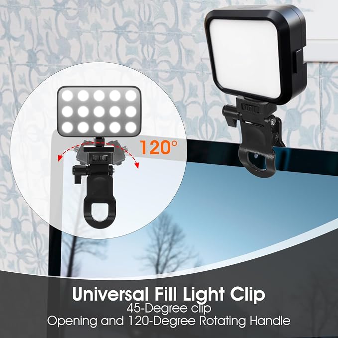 Xindojuz 2pcs Camera Clip, Anti-Slip Selfie Light Clip for Monitor Mount with 1/4 Universal Screw Multiple-Use Camera Clamp Phone Light Holder Attachment for Laptop Tripod Live Stream (Black, White) - Image 7