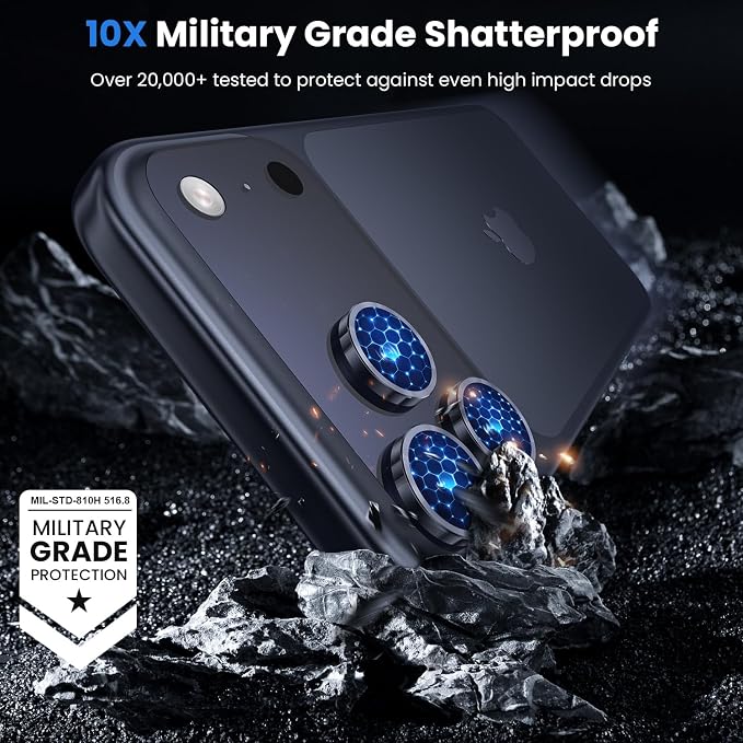 WSKEN for iPhone 17 Pro/iPhone 17 Pro Max Camera Lens Protector | Original Shooting Mode, Individual Metal Cover Film, Shatterproof HD Tempered Glass Camera Screen Protector, Deep Blue - Image 5