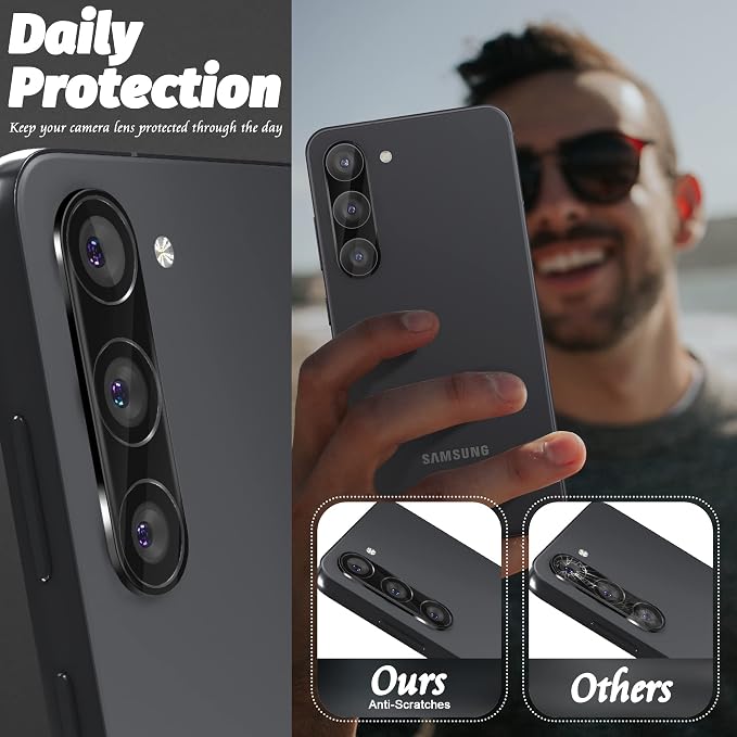 Orzero (3 Pack) Camera Lens Protector Compatible for Samsung Galaxy S24/S23/S23 Plus (Not for S24 Plus/S23 FE) Protector de Cámera Tempered Glass 9H Precise Camera Cutouts Anti-Scratch Does Not Affect Night Shots and Flash - Image 3