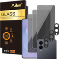 Ailun Privacy Screen Protector+Camera Lens Protector for Galaxy S25 Edge | 3+3 Pack, Anti Spy Private Tempered Glass Film, Case Friendly, HD by Ailun