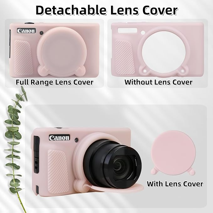 Camera Case for Canon PowerShot SX740/ SX730 Digital Camera, SX740 HS Case | Soft Silicone Protective Case Removable Lens Cover, Comes with 2 Screen Protectors and 1 Wrist Strap. (Jelly Pink) - Image 4