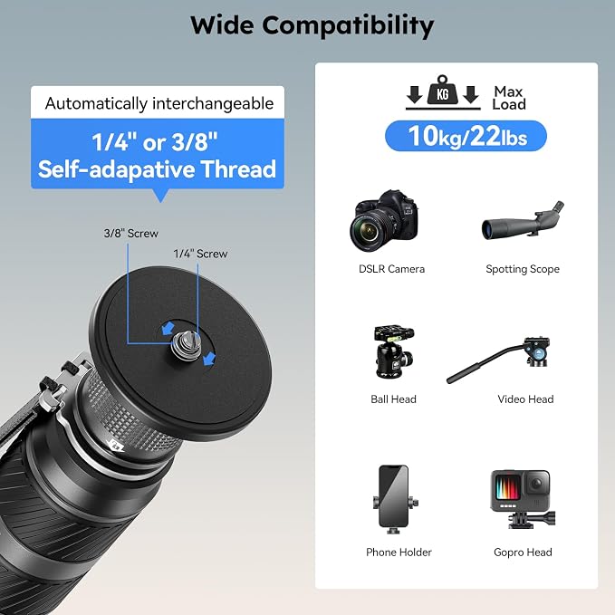 SIRUI SVM-165P Carbon Fiber Rapid Monopod, Pedal Feet, Twist Lock | 65" Height, 22LB Load, One-Step Height Adjustment, DSLR, Mirrorless Camera, Lightweight, Travel, Outdoor Shooting - Image 9
