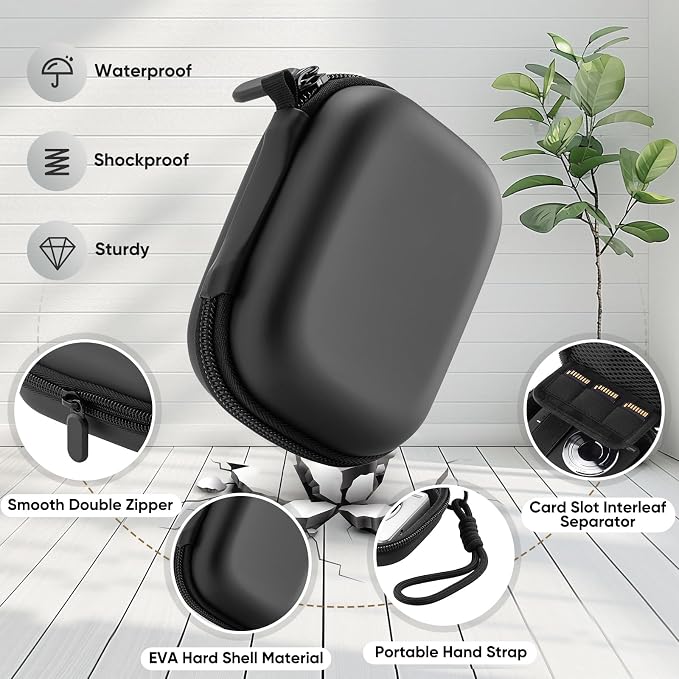 Camera Case for Digital Camera CAMKORY DC403 FHD 1080P/ KODAK PIXPRO FZ55/ FZ45, Small Travel Compact Camera Holder with Mesh Pocket for Accessories SD Card (Black) - Image 4