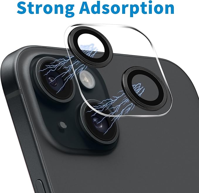 Dengduoduo 3 Pack Tempered Glass Camera Lens Protector for iPhone 15 6.1" & for iPhone 15 Plus 6.7", Ultra HD, 9H Hardness, Anti-Scratch, Case Friendly, Easy to Install [No Affect on Night Shots] - Image 4
