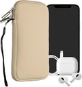 kwmobile Universal Phone Pouch Size XXL - 7" - Neoprene Smartphone Pouch with Zip - Water-Repellent Mobile Phone Case - Sleeve in Cream by kwmobile