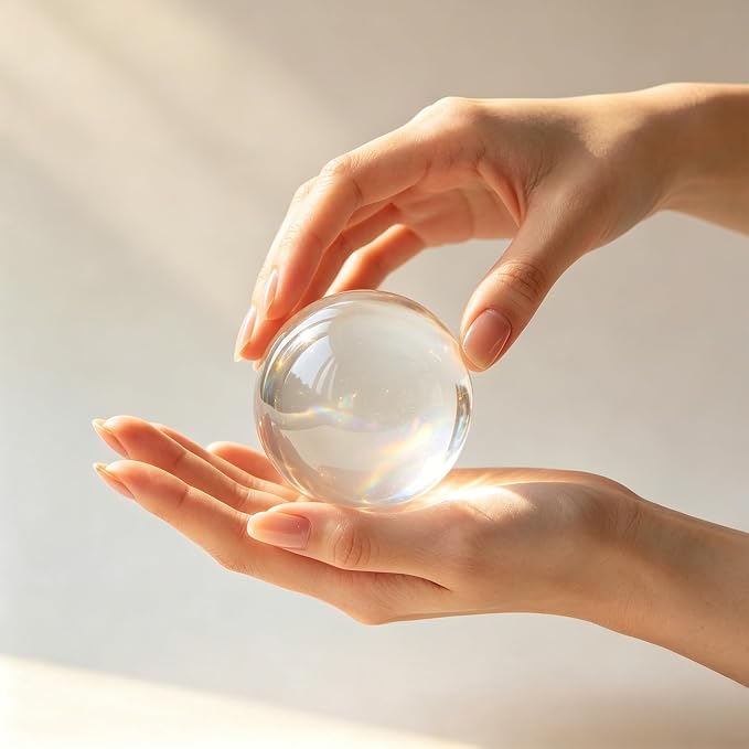 Clear Crystal Ball 2.3in Real Glass Ball with Stand for Home Decor Gift | High Clarity K9 Crystal Smooth Polished Surface Ideal For Home Decor Feng Shui Display Gift And Collection - Image 2