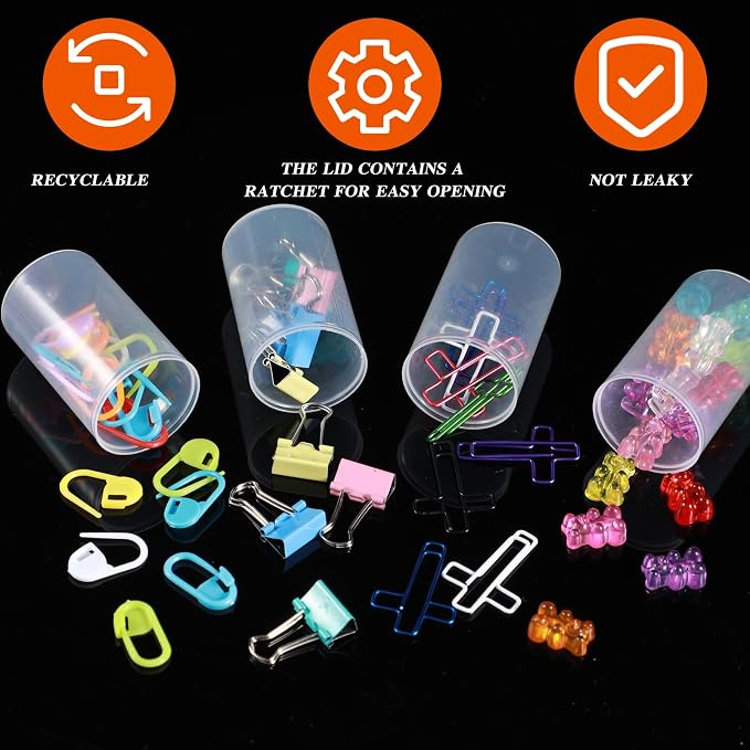 100 Pieces Film Canisters with Caps 35 mm Plastic Empty Camera Reel Storage Containers Case with Lids for Small Accessories Rockets Experiment Fish Hook Film Keys Coins Art Beads (Clear) - Image 5