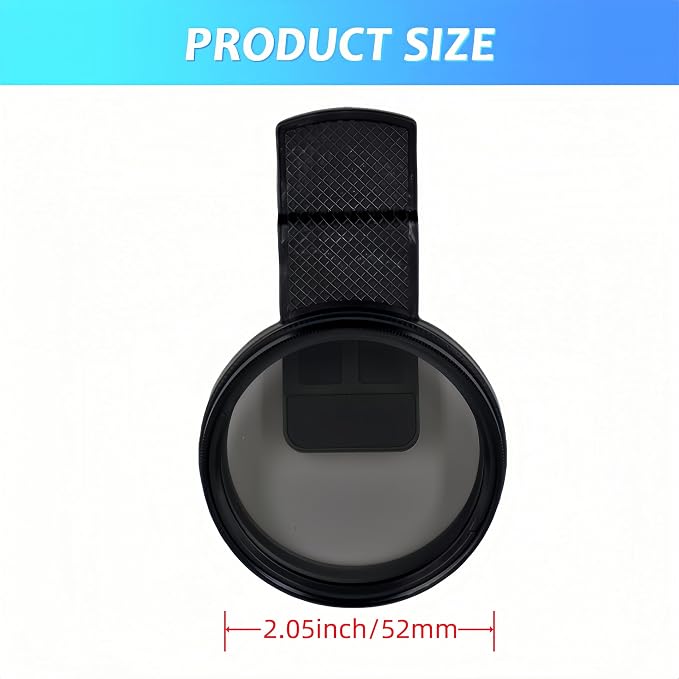 52mm Clip-on CPL Phone Camera Lens Filter, Universal Polarizing Filter with Clip Kit, Compatible with iPhoneSamsung/Android Smartphones - Image 2