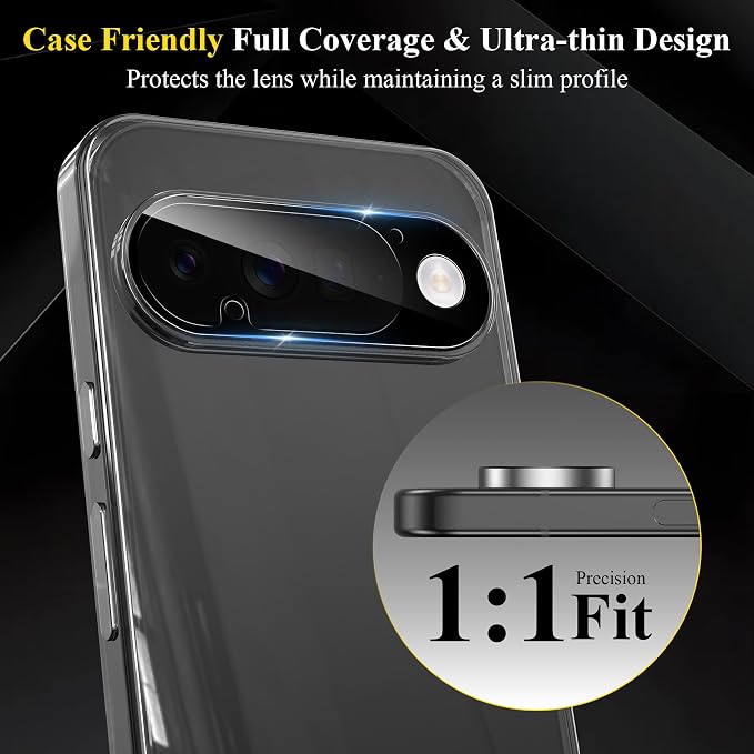 4 Pack Camera Lens Screen Protector Compatible with Google Pixel 11 Pro | 9H Tempered Glass Camera Lens Cover, Case Friendly, High Definition, Scratch-Resistant(Not for Pixel 11/11 Pro XL) - Image 6
