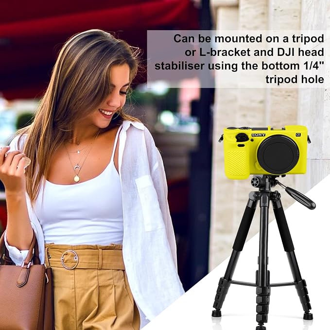 Easy Hood Case for Sony Alpha A6000 ILCE-6000 Digital Camera, Yellow | Soft Silicone,Anti-Scratch,Dustproof,Shockproof,Slim Fit,Enhanced Grip,Camera Skin Protector Accessories Protective Cover - Image 6
