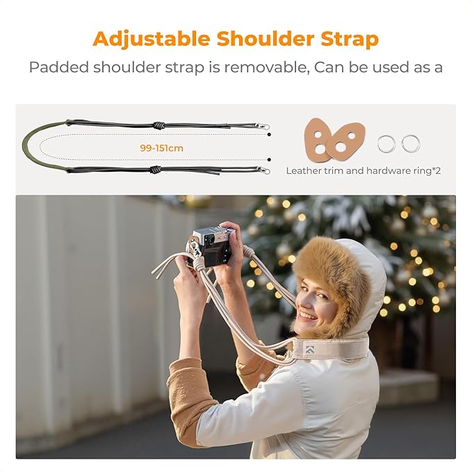 K&F CONCEPT Camera Sling Bag Small Camera Compact Case | Cute Soft Camera Pouch, Handbag, for Urban Street Photography, BS05 - Image 5