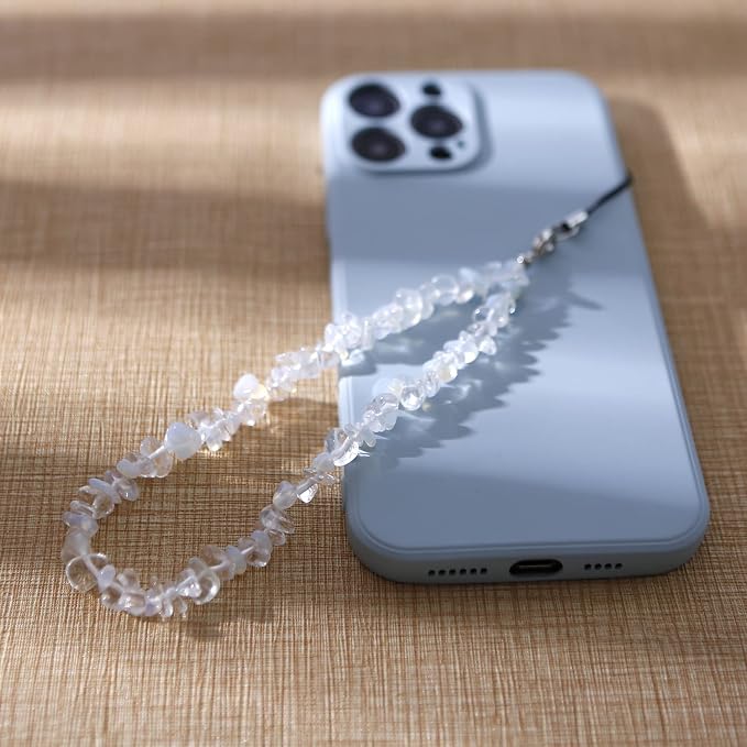 Phone Charms Chain Phone Strap CellPhone Lanyard Wrist Strap Natural Gem Stone Charms for Women Girls(1) - Image 2