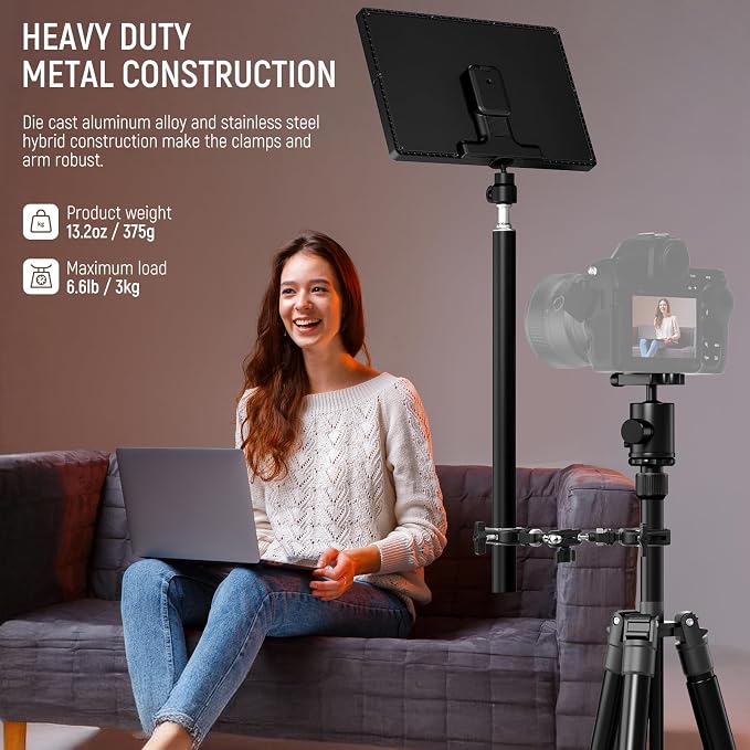 NEEWER Double Super Clamp Camera Mount with Magic Arm, NATO Interface, Cold Shoes, 1/4" Locating Holes for ARRI, Desk Studio Photography Light Stand Pole Cross Bar Umbrella Holder Clamp Mount, UA060 - Image 5