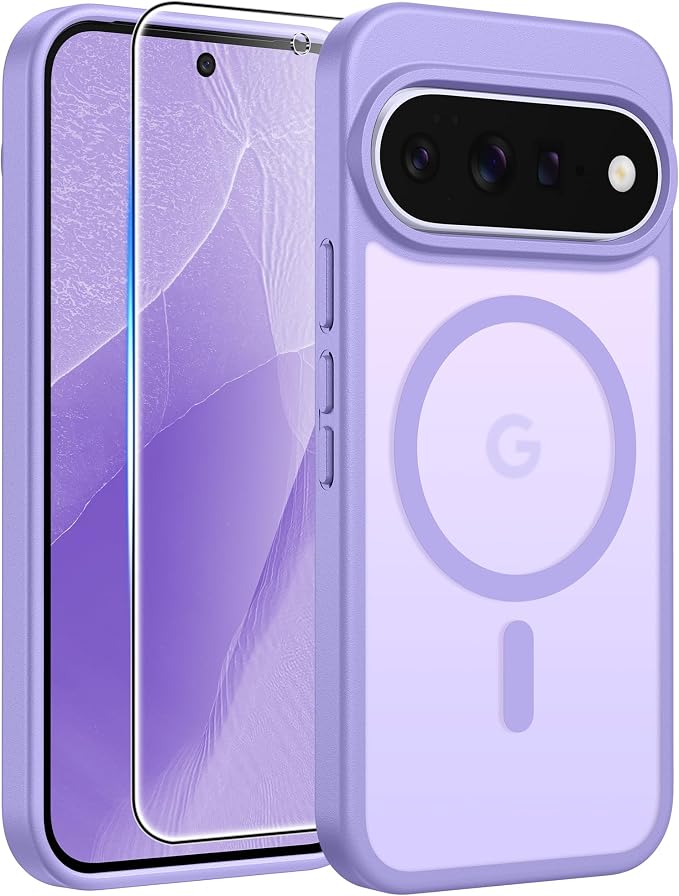 FNTCASE for Google Pixel 11 Pro Case / Pixel 11 Case, with Screen Protector | Fit for Magsafe, Translucent Matte, 14FT Military Grade Drop Protection, Shockproof Protective Phone Cover, Light Purple by FNTCASE
