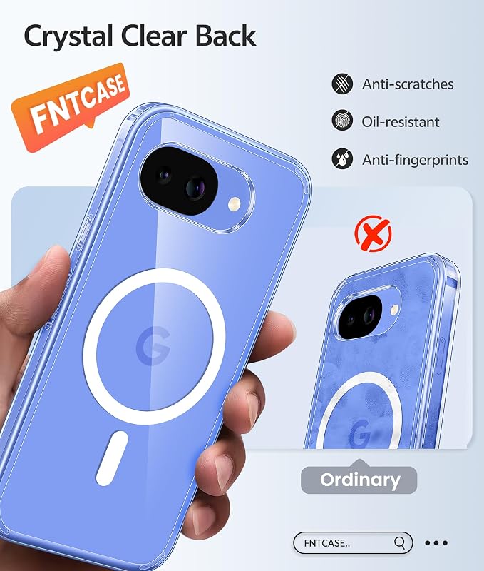 FNTCASE for Google Pixel 10a Case, Fit for Magsafe, with Screen Protector | Anti Yellowing Magnetic Back, 14FT Military Grade Drop Protection, Slim Shockproof Protective Phone Cover, Transparent Clear - Image 6