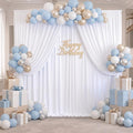 Wrinkle Free White Backdrop Curtain for Parties, Polyester Photo Backdrop Drapes for Weddings Birthday Photography Background Parties Baby Shower, 10ft x 8ft by ENJOYYOURPARTY
