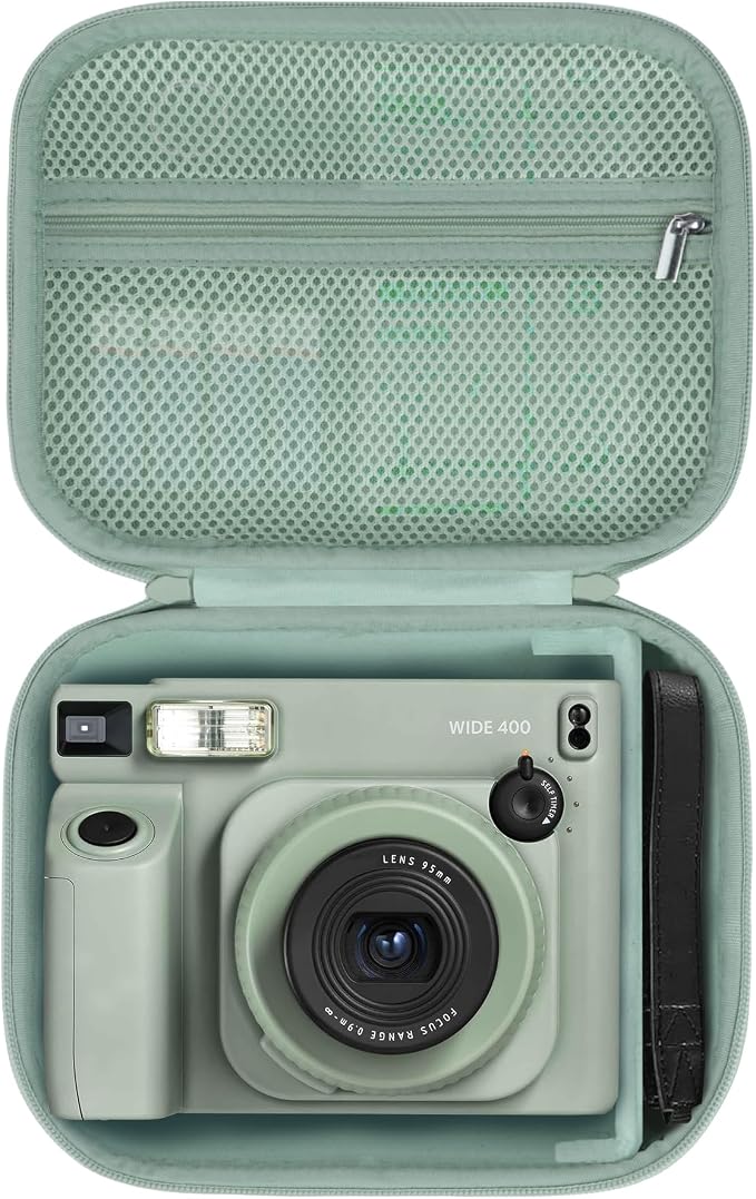 Lebakort Storage Case Compatible with Fujifilm INSTAX Wide 400 / Wide 300 Instant Camera (Light Green Case) by Lebakort