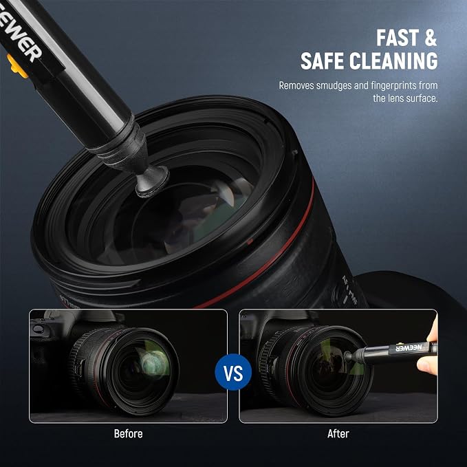 NEEWER 12 in 1 Camera Lens Cleaning Kit for Electronics, Phones, Tablets, 1x Lens Brush Pen + 1x Air Blower + 1x Cleaner Spray + 3X 24mm Full Frame Sensor Swab + 6X Cleaning Cloth, HM-49 - Image 5