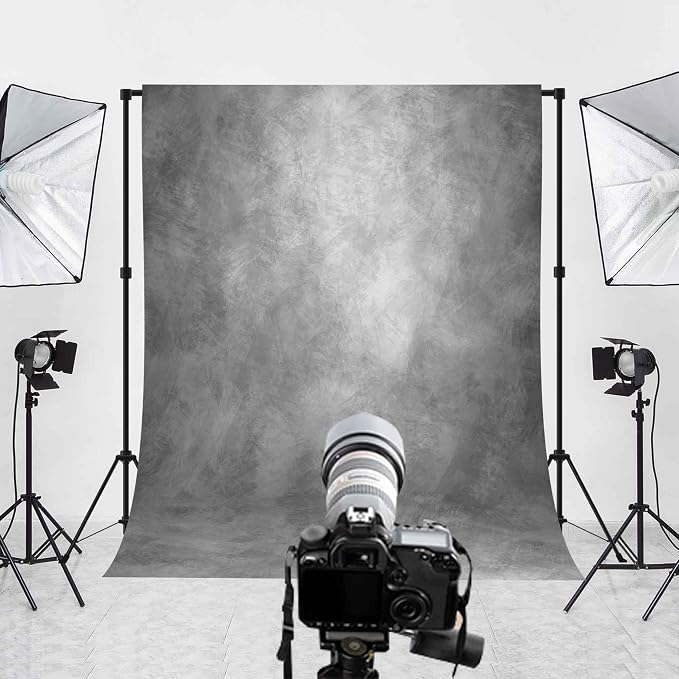 8x12ft Light Grey Abstract Textured Photography Backdrop for Professional Studio Backgrounds Gray Photo Backdrop Prop Portrait Photo Backdrops for Photoshoot Backdrop Curtains Rod Pocket on Top - Image 4