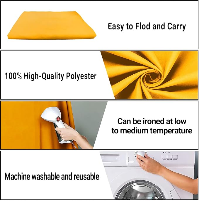 Yellow Photography Backdrop for Photoshoot, Fabric 6x9ft | Polyester Studio Photo Backgrounds, Non Reflective, Easy to Hang, for Portrait Shoot, Product, Party Decor, Video Creation - Image 7