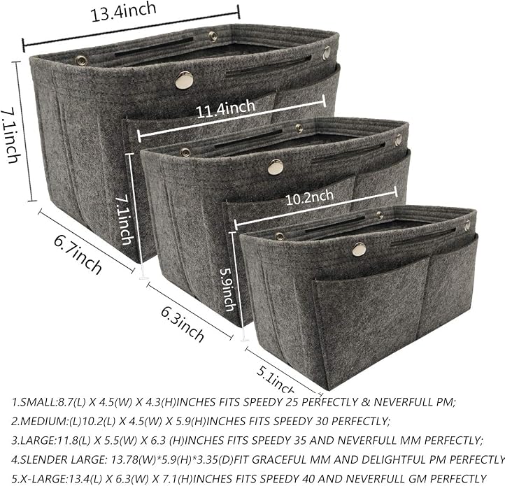 LEXSION Purse Organizer Insert Multi Pocket Bag Organizer Shaper | zipper bag, tote shaper, multi pocket bag, handbag shaper, various sizes - Image 7