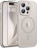 FNTCASE for iPhone 14 Pro Max Case, Fit for Magsafe, Glass Screen Protector | Full Camera Protection, Translucent Matte, 14FT Military Grade Drop Proof, Shockproof Protective Phone Cover, Off White by FNTCASE