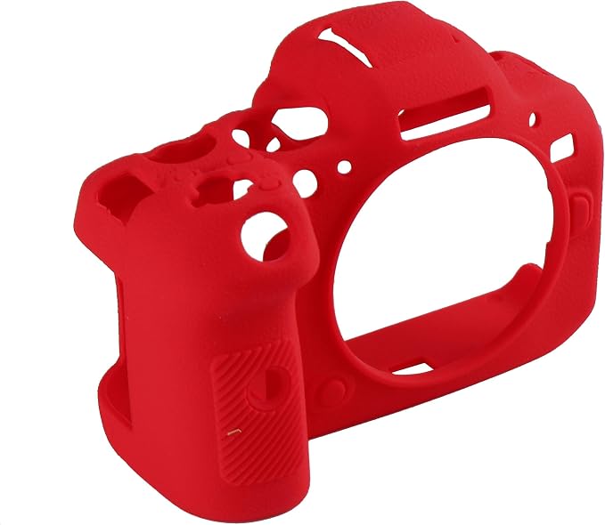 Camera Case for Canon R6 R6II - Silicone Protective DSLR Skin Cover, Detachable Cage, Shockproof, Dustproof (Red) - Image 8