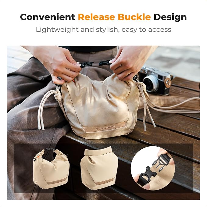 K&F CONCEPT Camera Sling Bag Small Compact Case | Cute Soft Camera Pouch, Handbag, for Urban Street Photography, BS05 - Image 7