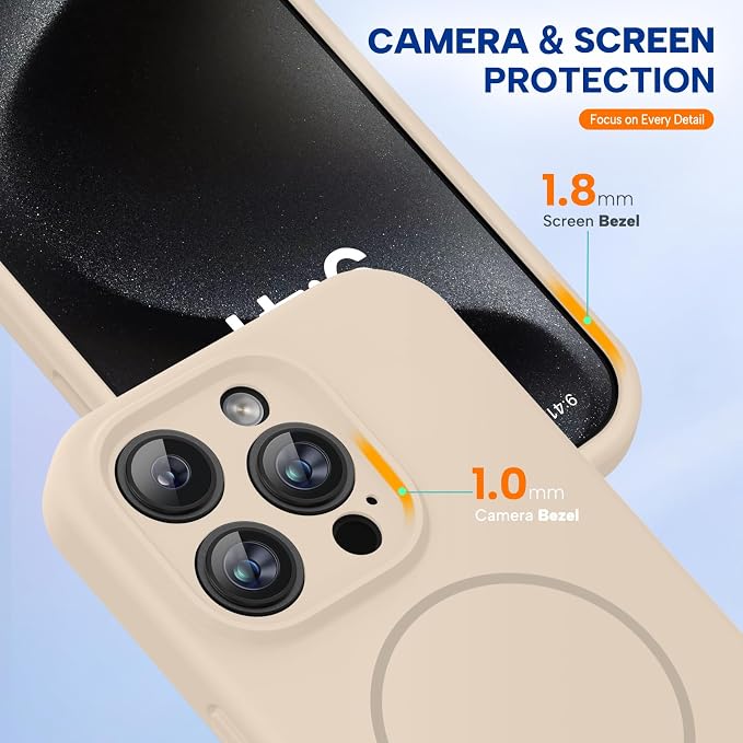 Miracase Magnetic for iPhone 15 Pro Case, Silicone, Soft Microfiber Lining - Image 4