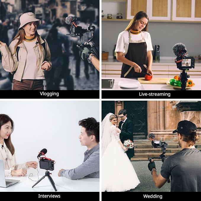SMALLRIG Shotgun Mic for Camera, Video Microphone for DSLR & for iPhone, Camera Microphone for Sony and for Canon, with Shock Mount, Deadcat Windscreen, Dual Channel for Vlogging and Interview - Image 9