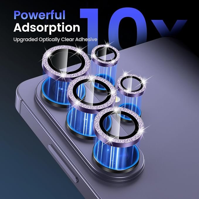 Tensea Compatible with Samsung Galaxy S26 Ultra Camera Lens Protector | 9H Tempered Glass Camera Cover Screen Protector Metal Individual Ring [Installation Tray][Case Friendly] - Image 4