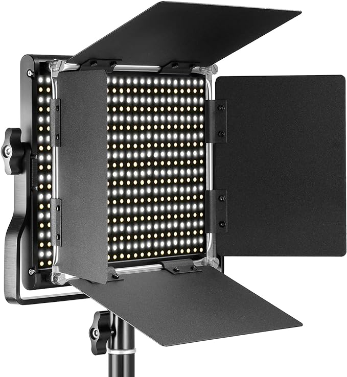 NEEWER Professional Metal Bi-Color LED Video Light for Studio, YouTube | For Product Photography, Shooting, Durable Metal Frame, Dimmable 660 Beads, with U Bracket and Barndoor, 3200-5600K, CRI96+ by Neewer