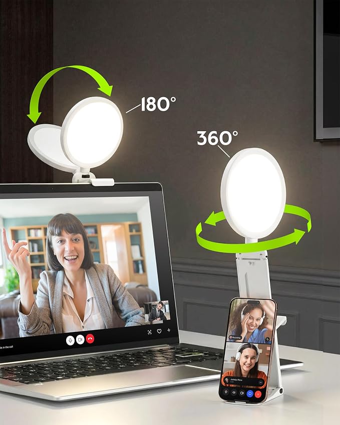 5" Full Screen Computer Lighting for Video conferencing, Streaming | Eye-Caring Ring Light, CRI>97.8, 50 Modes, Memory, Lighting for Zoom meetings, Portable for Laptop, Monitor & Webcam - Image 5