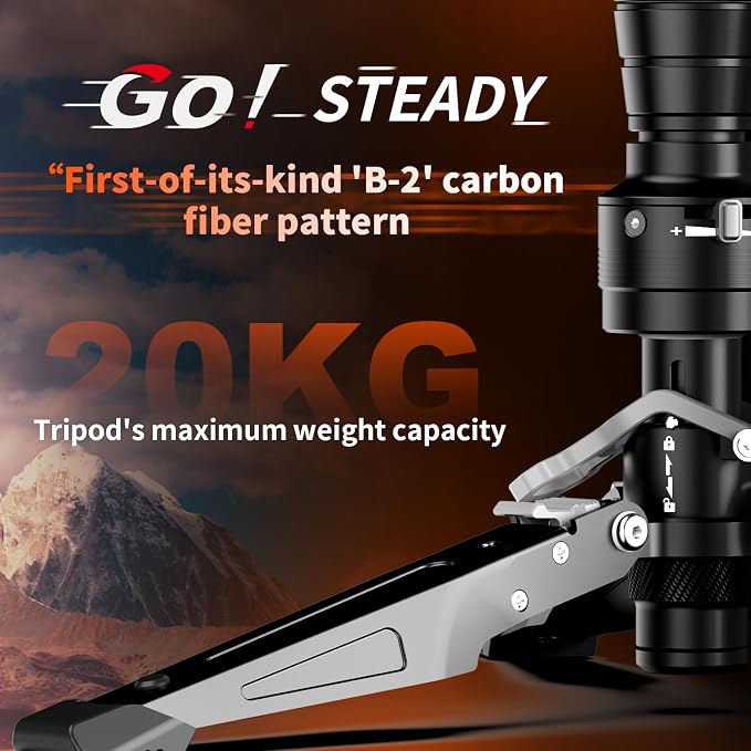 M1V5 Camera Monopod, One-Click Lifting Monopod with Feet, 67'' Lightweight monopod with V5 Fluid Head for Camera, DSLR, Camcorder (M1V5) - Image 7
