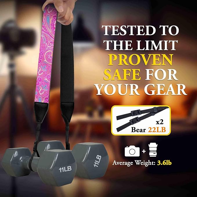 Art Tribute Custom Camera Strap Indian Sunset - Add Your Text and We Make It Especially For You Get Your Own Personalized Gift Camera Strap, No Shipping Cost! - Image 2