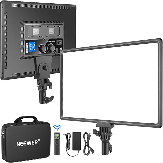 NEEWER NL288 LED Video Light with 2.4G Remote, 45W 4800Lux 3200K-5600K | CRI97+, Dimmable, Bi Color 18" Soft Light Panel, for Photography YouTube Live Stream Game Zoom Meeting(Battery Not Included) by Neewer