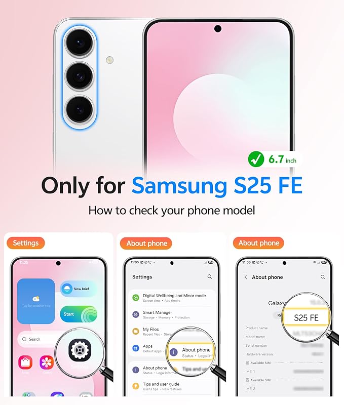 FNTCASE for Samsung Galaxy S25 FE Case, Fit for Magsafe, Screen Protector | Translucent Matte Magnetic Back, 14FT Military Grade Drop Protection, Slim Shockproof Protective Phone Cover, Light Pink - Image 2